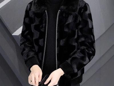 Golden mink fur Haining fur mens winter new item lapel mink coat whole mink thick mink fur jacket me图3