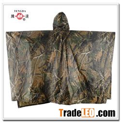 waterproof polyester woodland military rain poncho