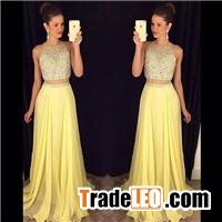 Gorgeous Beadings Sleeveless Prom Dress 2017