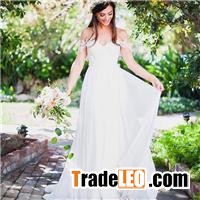 Simple But Elegant Off-the-shoulder Beach Wedding Dresses 2017