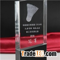 2223D Laser Engraving Crystal Badminton Trophy Award