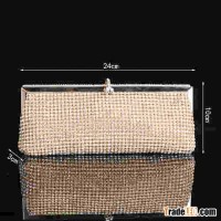 crystals clutch bag metal mesh evening bag with diamond