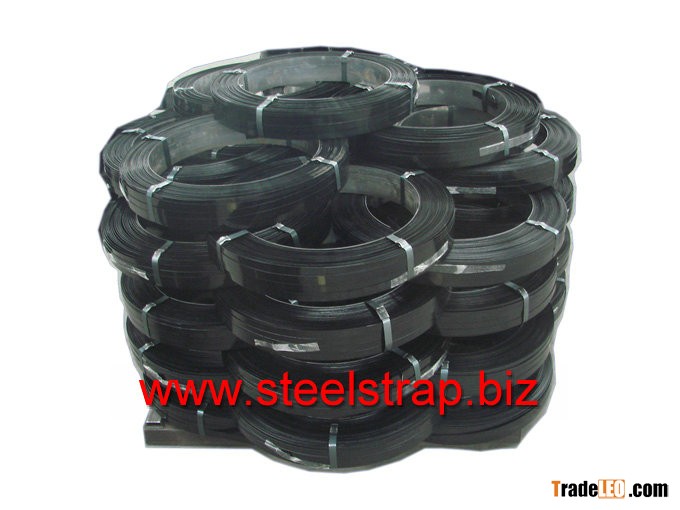 Painted and waxed steel strapping