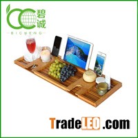 Bamboo Bath Accessories Bathtub Caddy with Extending Sides