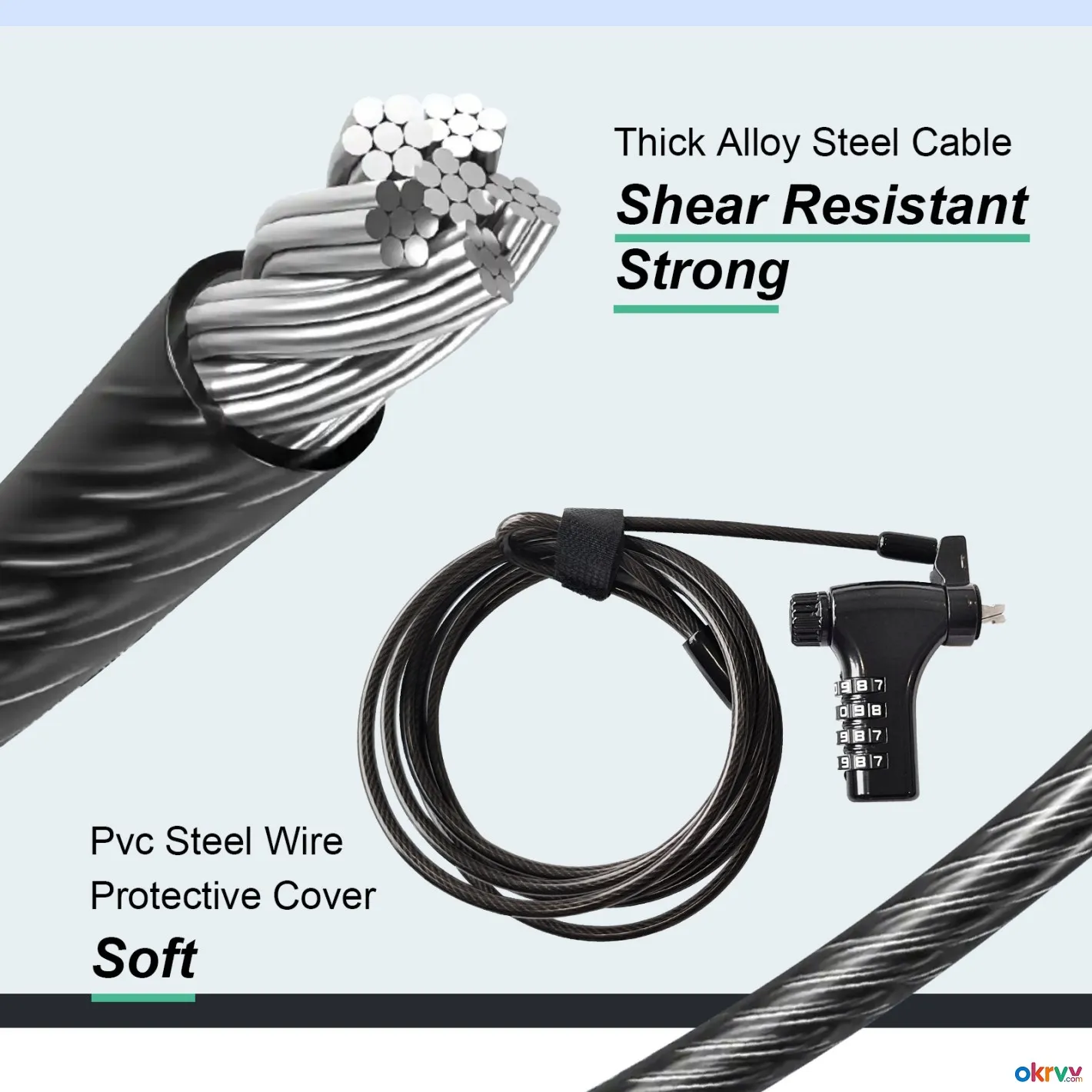 Universal Laptop Security Locks, Laptop Locking Cable with Combination,6.6ft Steel Anti-Theft Comput