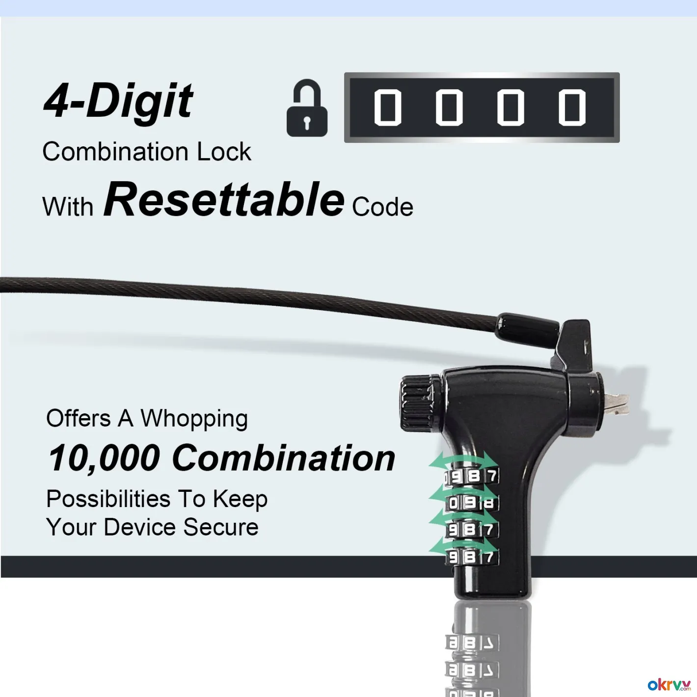 Universal Laptop Security Locks, Laptop Locking Cable with Combination,6.6ft Steel Anti-Theft Comput