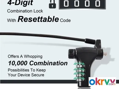 Universal Laptop Security Locks, Laptop Locking Cable with Combination,6.6ft Steel Anti-Theft Comput图5