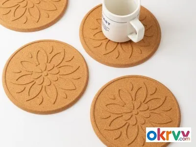 Environmentally Friendly Embossed Cork Coasters Heat-resistant, Slip-resistant Heat-insulating图1