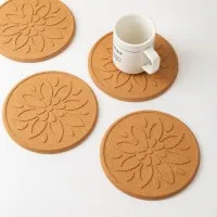Environmentally Friendly Embossed Cork Coasters Heat-resistant, Slip-resistant Heat-insulating