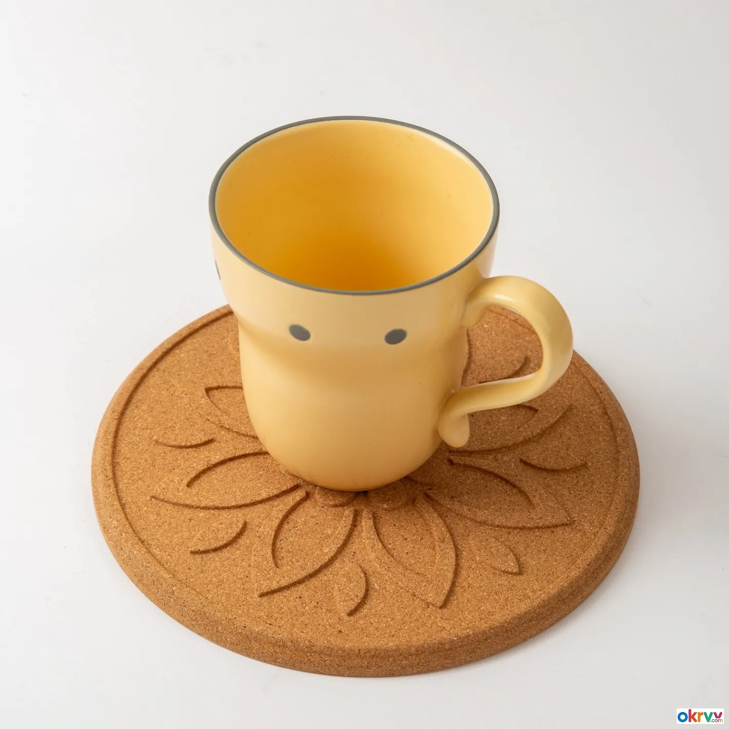 Environmentally Friendly Embossed Cork Coasters Heat-resistant, Slip-resistant Heat-insulating