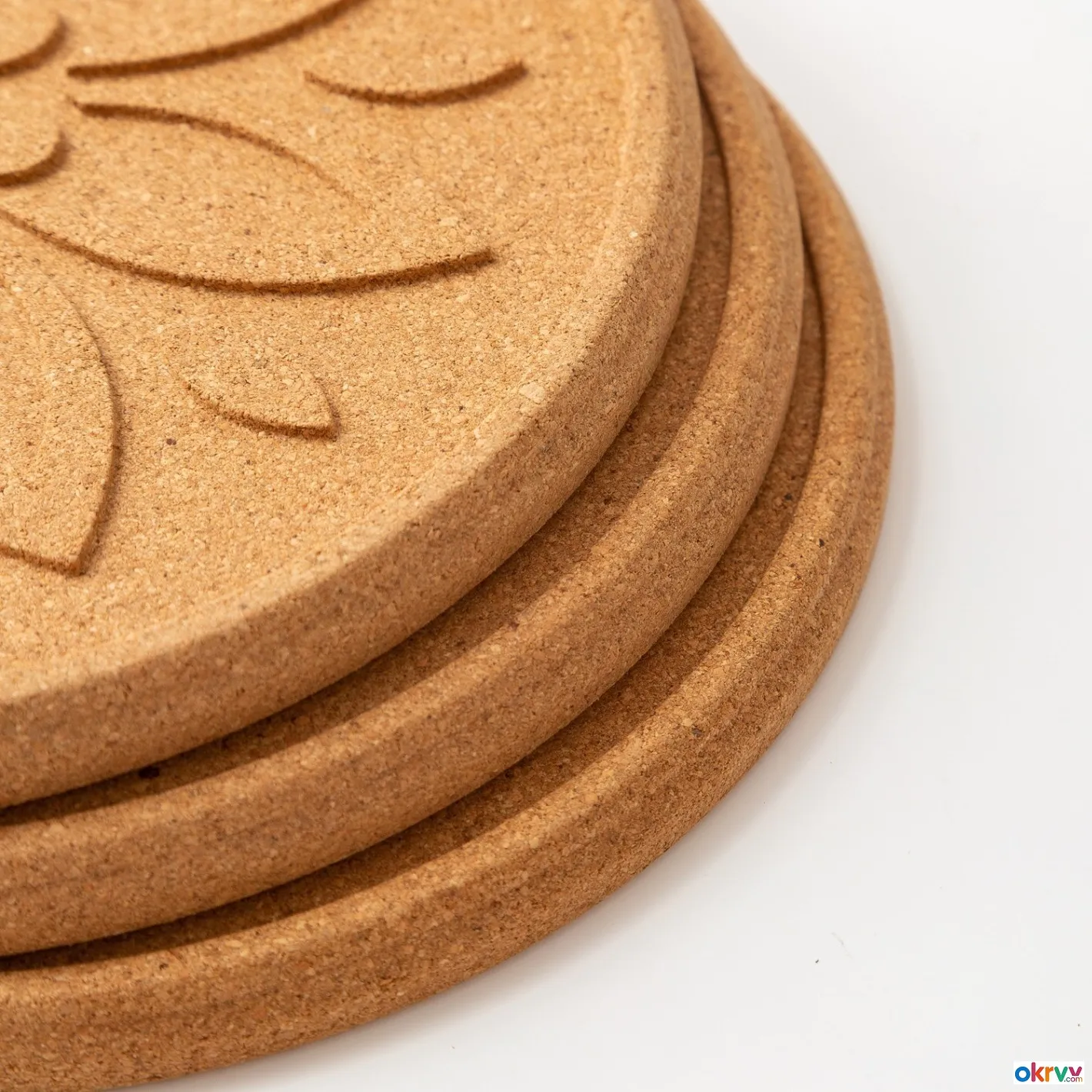 Environmentally Friendly Embossed Cork Coasters Heat-resistant, Slip-resistant Heat-insulating