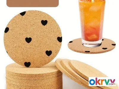 3x100 MM Cork Coaster Home Gift Anti-Scald and Heat-Resistant Cup Pad图1