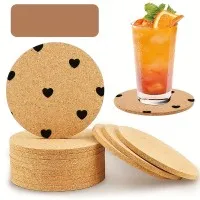 3x100 MM Cork Coaster Home Gift Anti-Scald and Heat-Resistant Cup Pad
