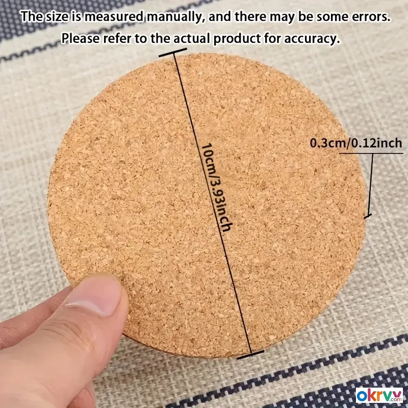 3x100 MM Cork Coaster Home Gift Anti-Scald and Heat-Resistant Cup Pad