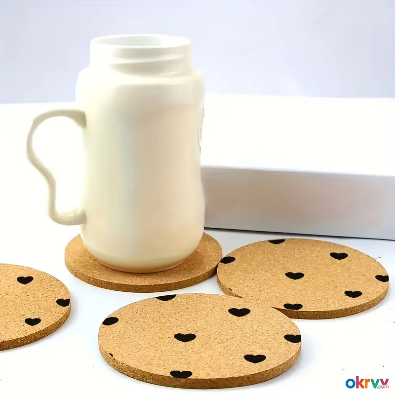 3x100 MM Cork Coaster Home Gift Anti-Scald and Heat-Resistant Cup Pad