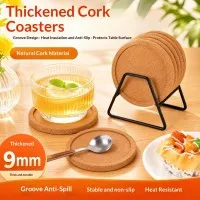 Concave‑Shaped Composite‑Cork Coasters Heat Resistant Anti‑Slip Drink Coasters