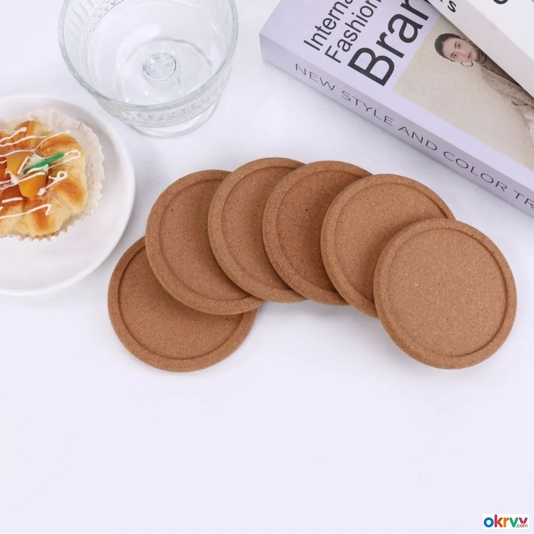 Concave‑Shaped Composite‑Cork Coasters Heat Resistant Anti‑Slip Drink Coasters