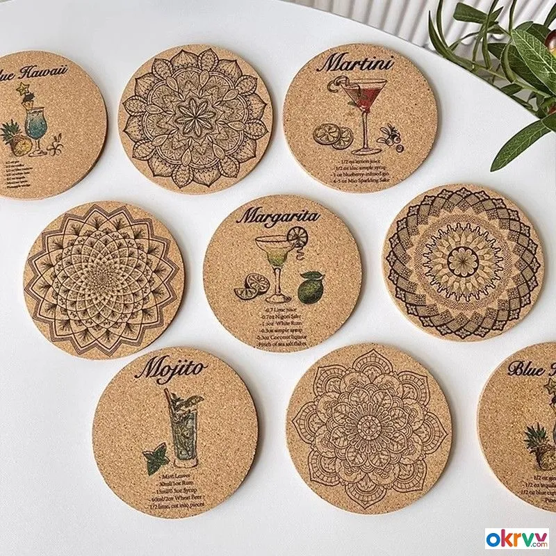 Hotel Restaurant Home Composite‑Cork Coasters Custom UV Printing