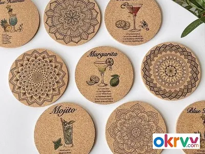 Hotel Restaurant Home Composite‑Cork Coasters Custom UV Printing图1