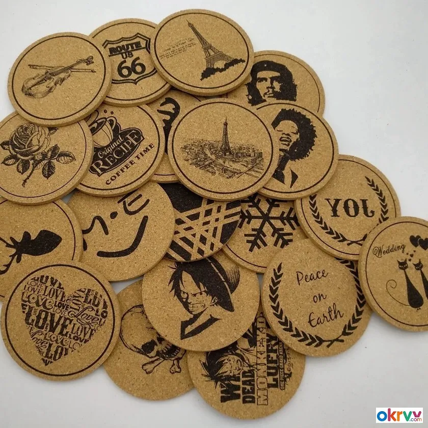 Hotel Restaurant Home Composite‑Cork Coasters Custom UV Printing