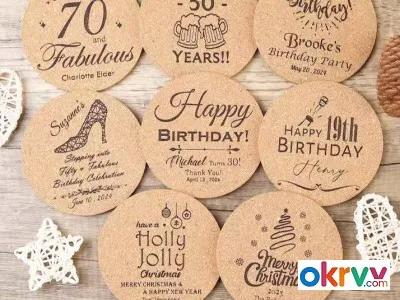 Nordic Style Cork Coaster Wedding Coaster Guest Gift Souvenir Holiday Decoration Insulation Pad图1