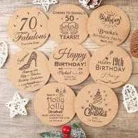 Nordic Style Cork Coaster Wedding Coaster Guest Gift Souvenir Holiday Decoration Insulation Pad