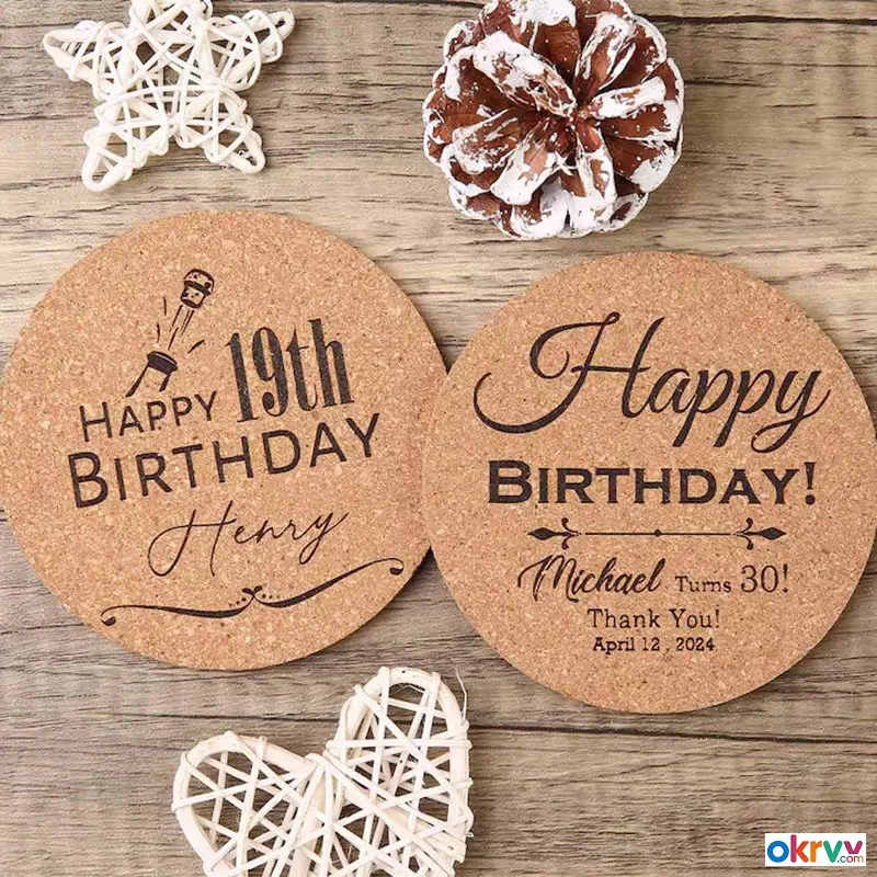 Nordic Style Cork Coaster Wedding Coaster Guest Gift Souvenir Holiday Decoration Insulation Pad