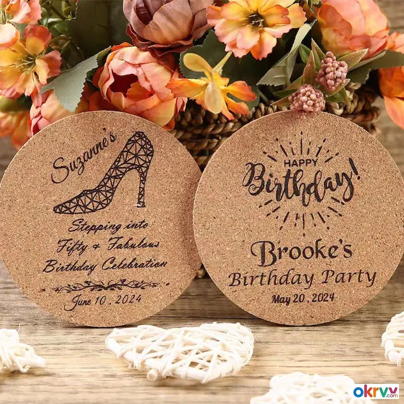 Nordic Style Cork Coaster Wedding Coaster Guest Gift Souvenir Holiday Decoration Insulation Pad