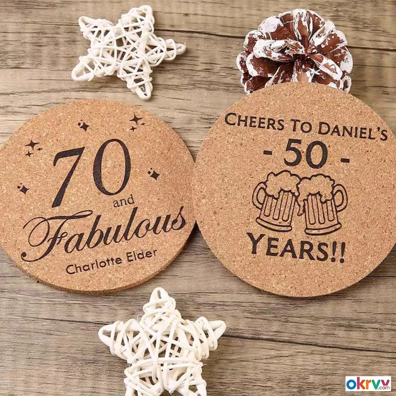 Nordic Style Cork Coaster Wedding Coaster Guest Gift Souvenir Holiday Decoration Insulation Pad