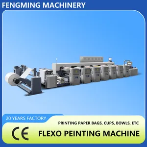4 6 8 Color Automatic Paper Cup/Bag/Book UV Flexographic/Flexo/Flexography Printing Print Press...