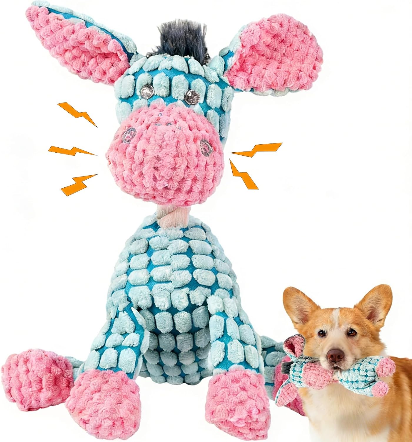 Interactive Dog Toy Squeaky Plush Chew Toy for Aggressive Chewers