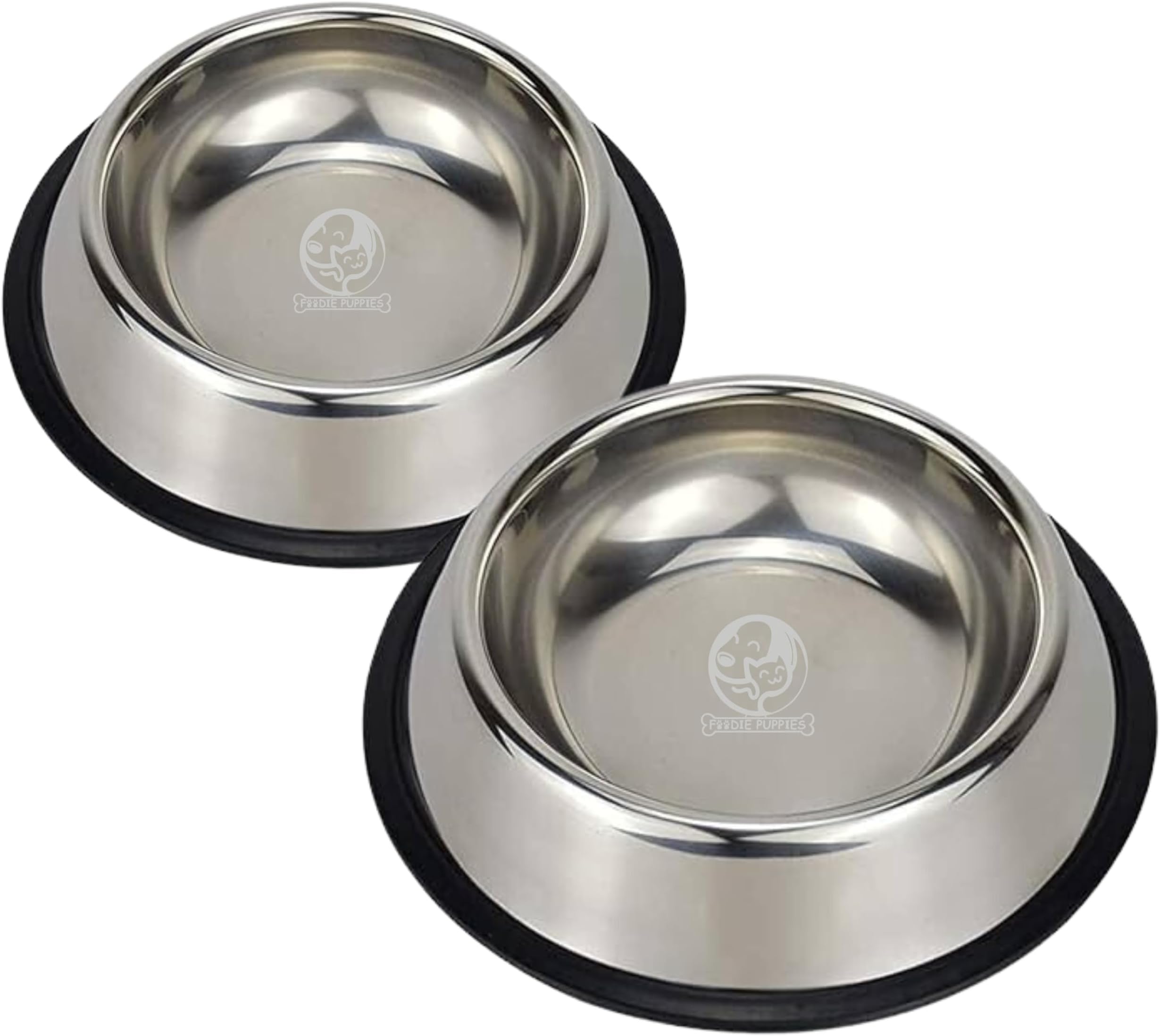 Stainless Steel Dog Bowl Non-Slip Pet Feeder with Rubber Base