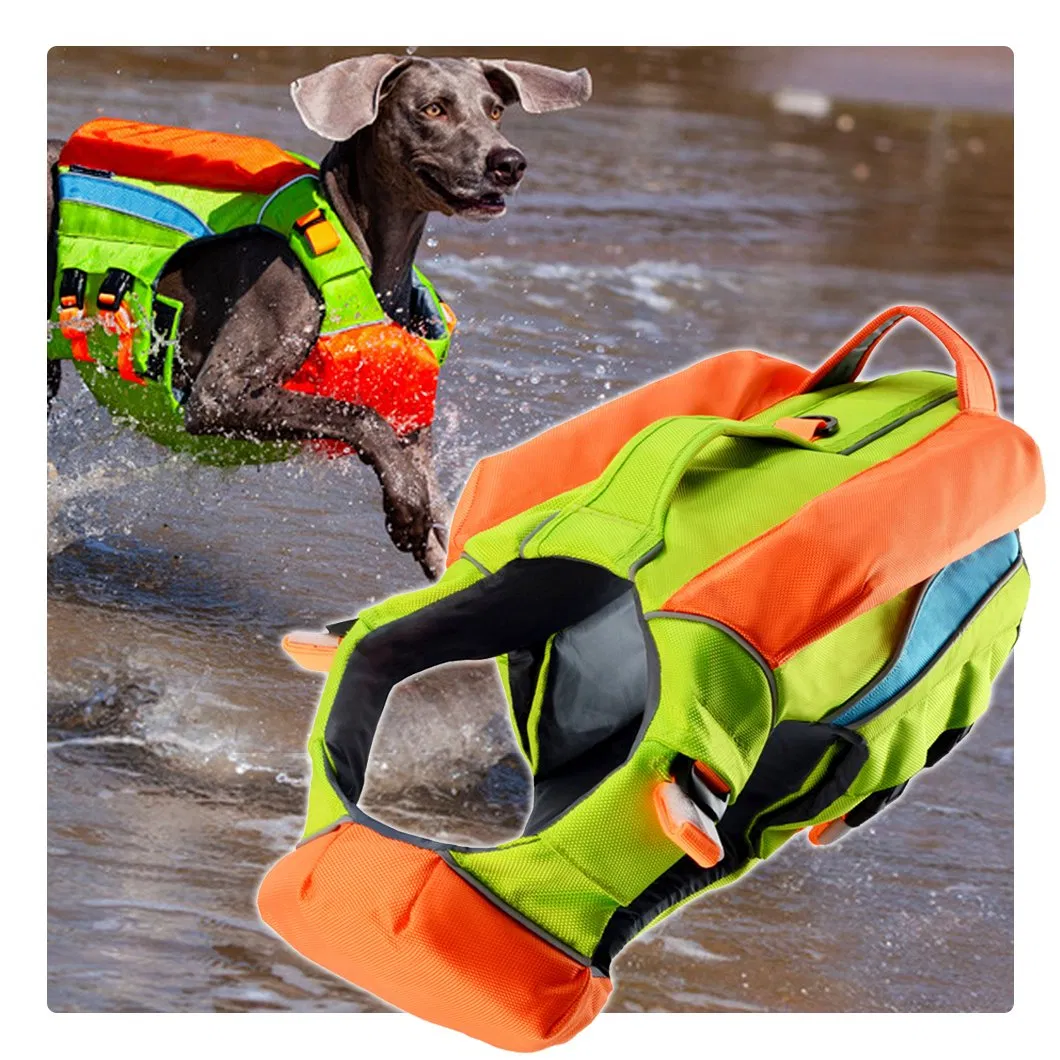 Dog Life Jacket Swimming Safety Vest with Rescue Handle Reflective
