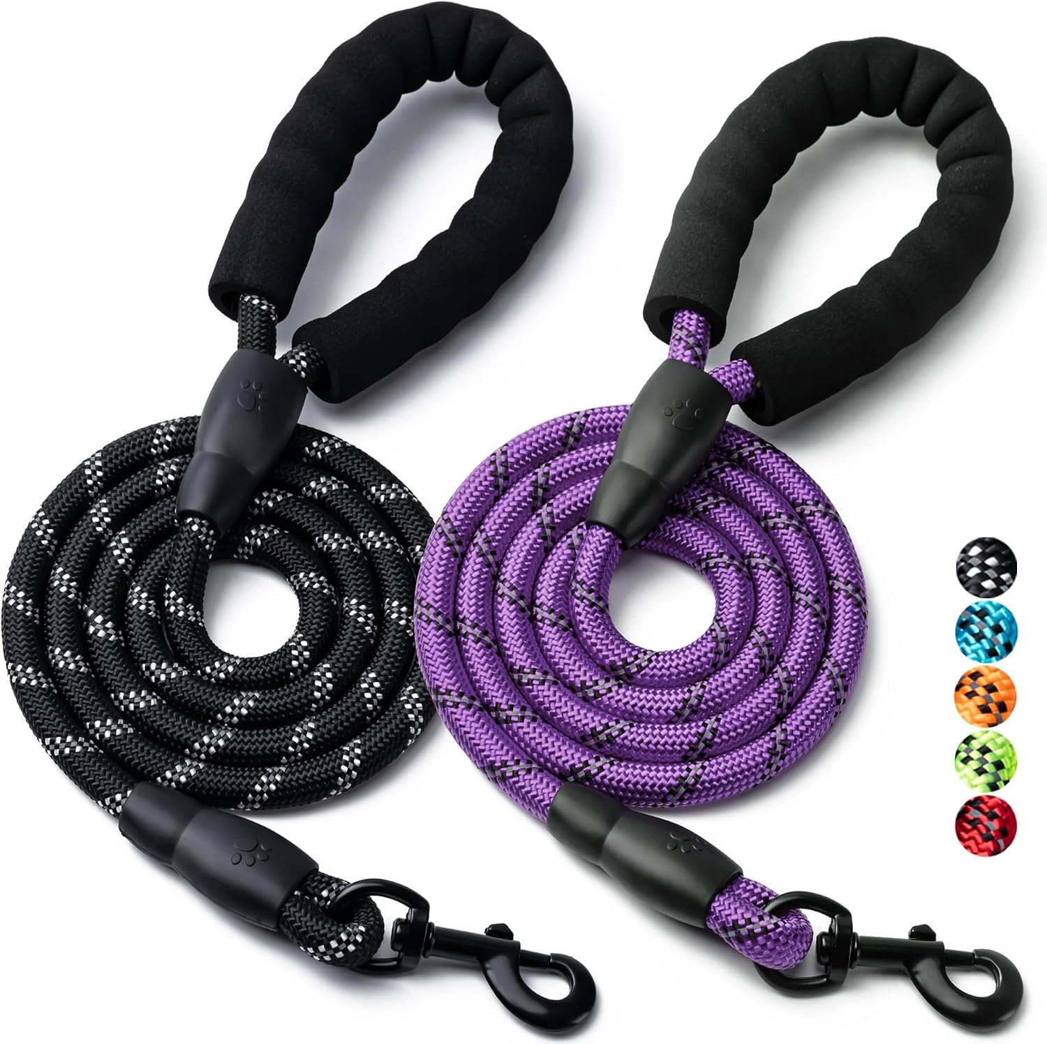 Nylon Dog Leash 6ft Heavy Duty Reflective Pet Leash with Padded Handle