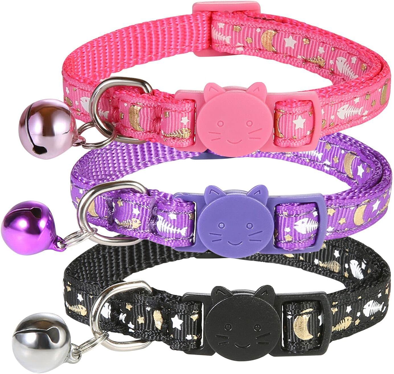 Cat Collar with Bell Breakaway Safety Kitten Collar Adjustable