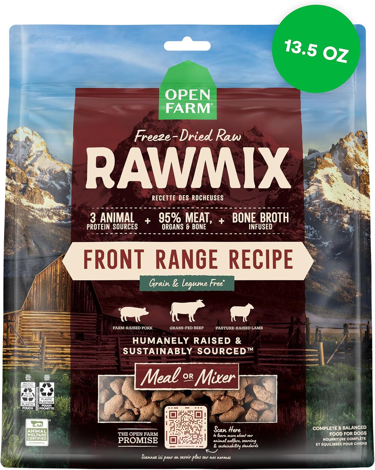 Freeze Dried Raw Dog Food Topper Beef Recipe High Protein Meal Mixer