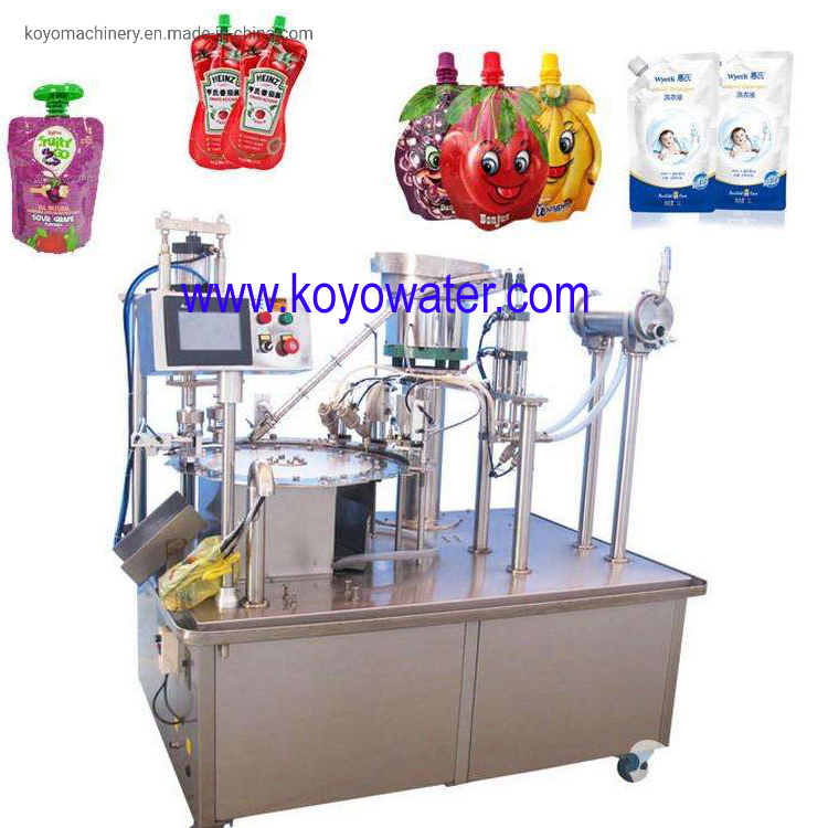 Beverage Stand-up Pouch Packaging Machine with Spout Filling Capping