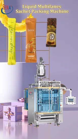 Multi-Lane Liquid Sachet Packing Machine 4 Lane High Speed Water Pouch
