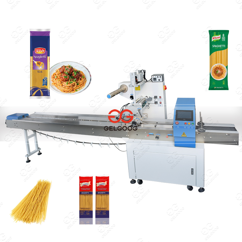Automatic Spaghetti Pasta Pillow Packing Machine Long Food Product Flow Wrapper