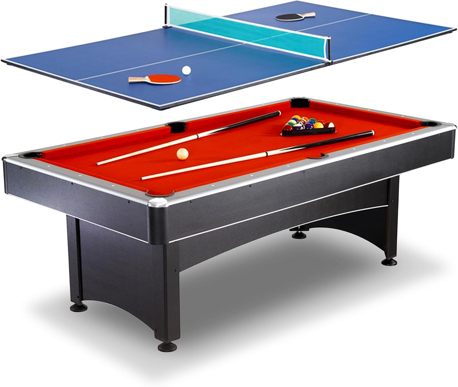 7ft Pool Table with Table Tennis Top Combo Game Table for Home