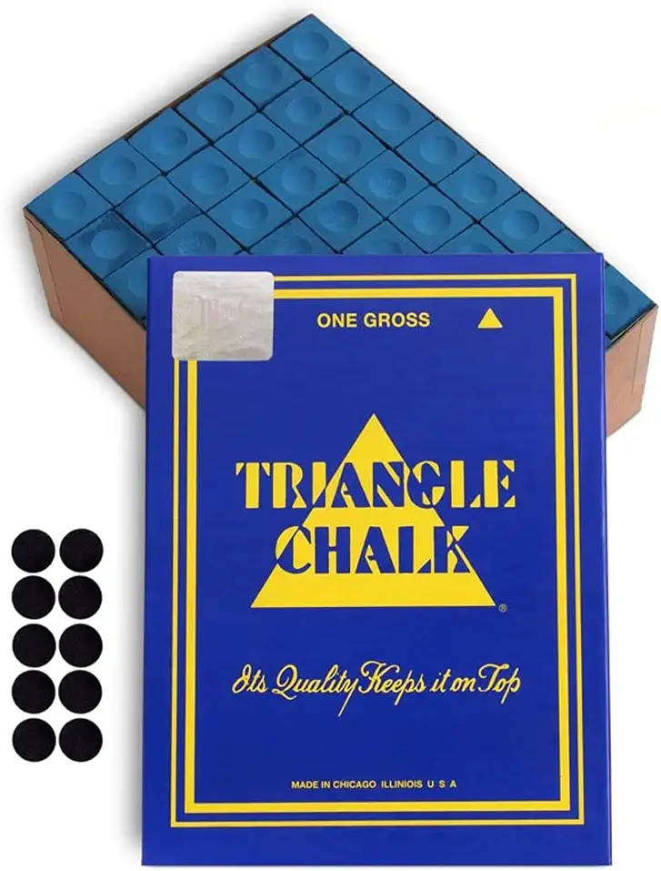 Triangle Billiard Chalk Professional Pool Cue Tip Chalk Calcium Carbonate 144 Pieces