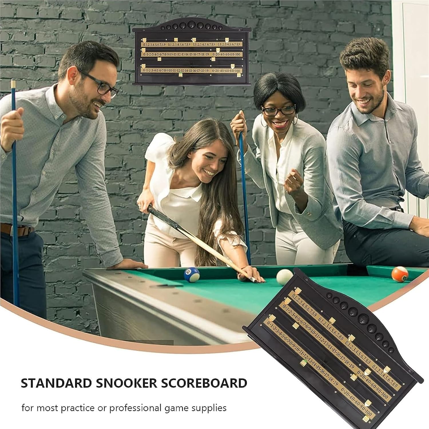 Billiard Scoreboard Wall Mounted Score Keeper for Pool Snooker Game