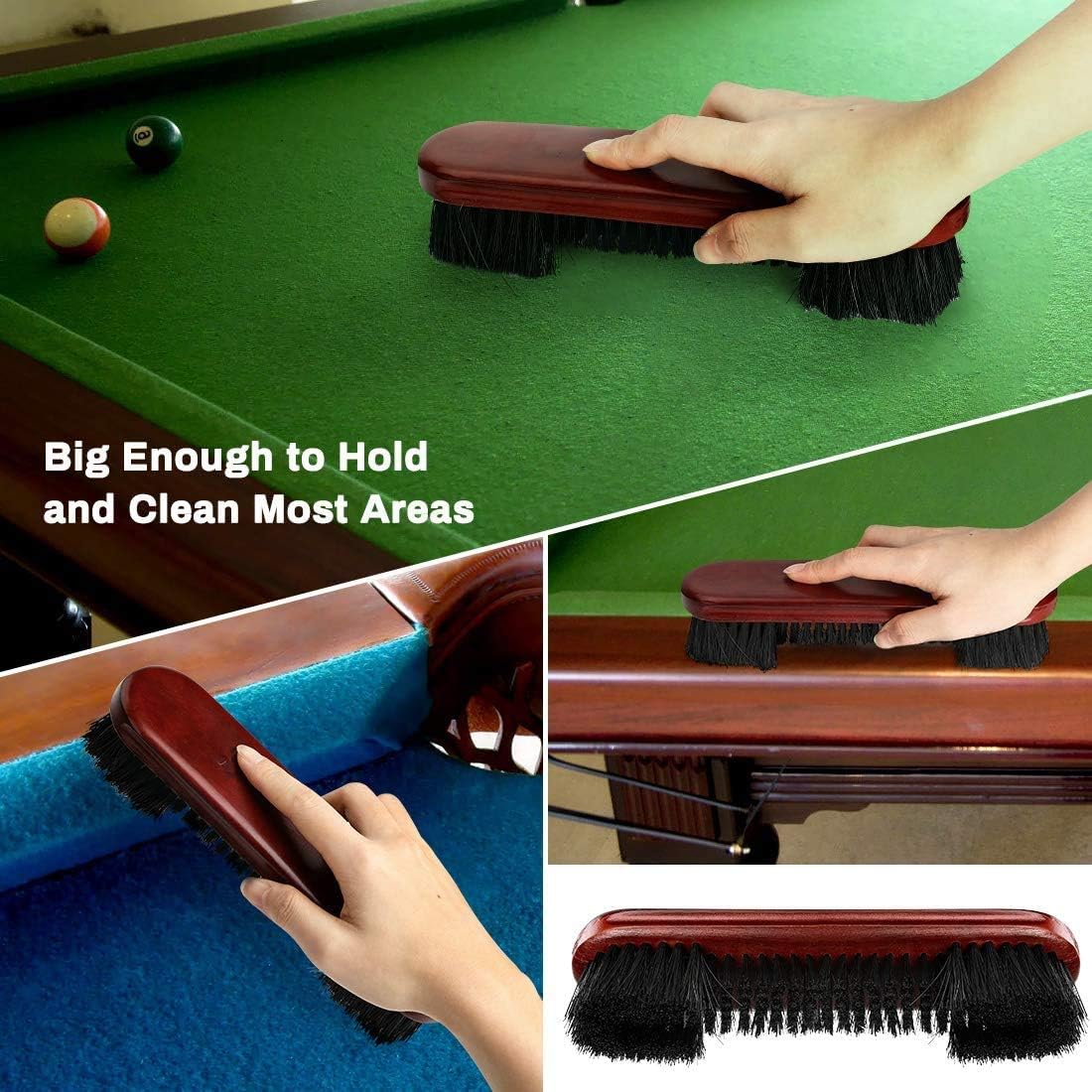 Pool Table Brush Billiard Cleaning Brush Set with Rail Brush and Cue Shaper
