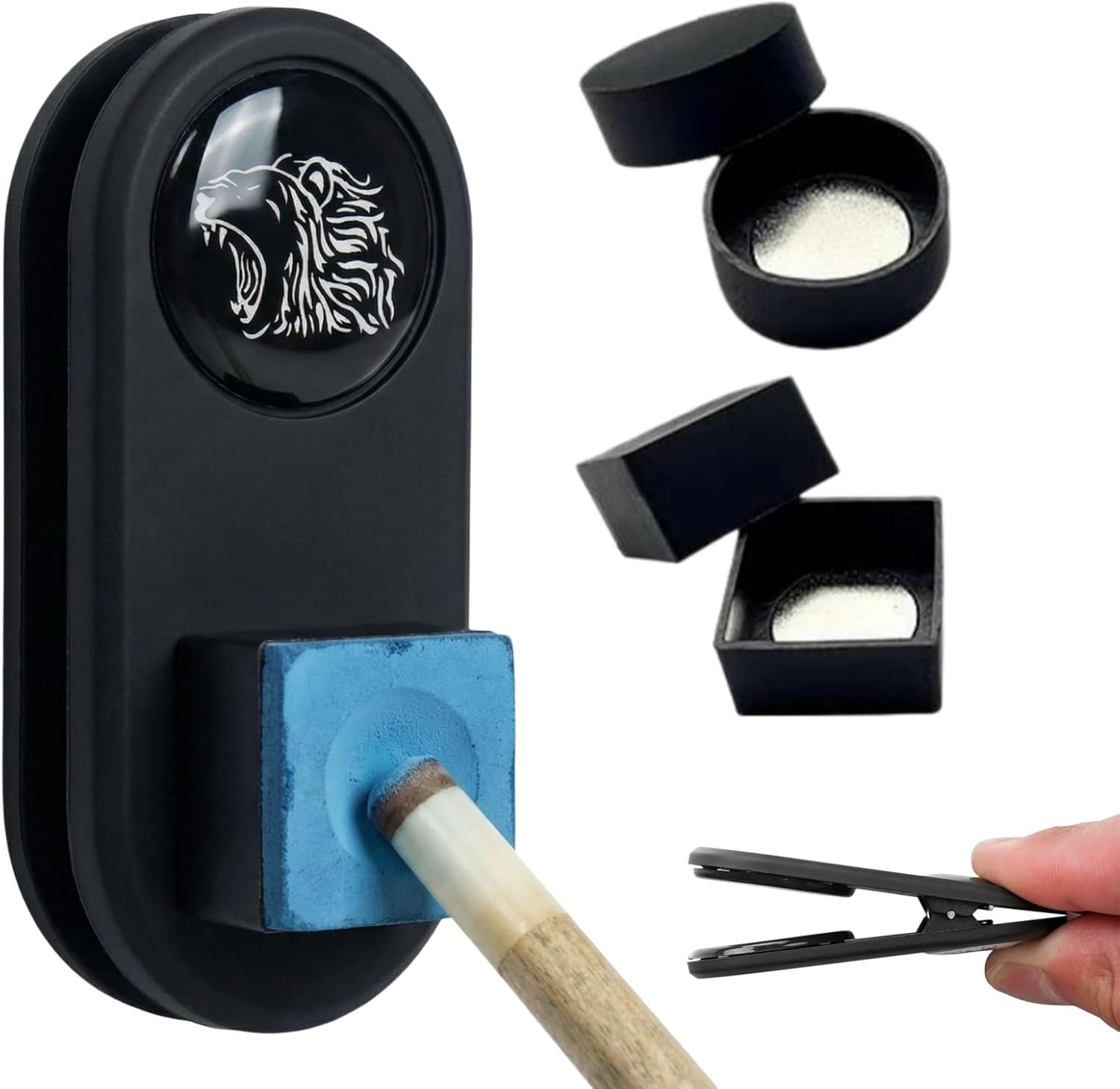 Billiard Chalk Holder Clip Belt Clip Pool Cue Chalk Carrier with Magnet