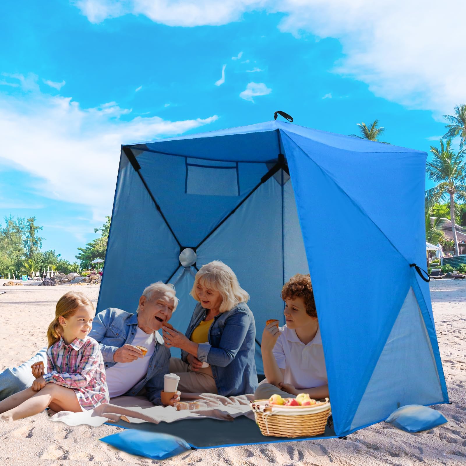 Beach Tent Pop Up Sun Shelter Automatic Instant Portable UV Protection Beach Shade