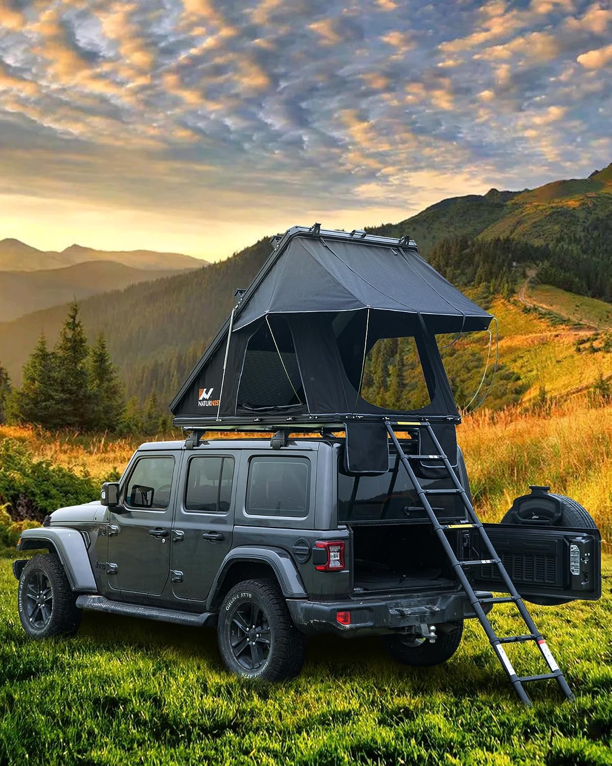 Hard Shell Rooftop Tent ABS Quick Open Camping Tent for SUV Jeep Overlanding