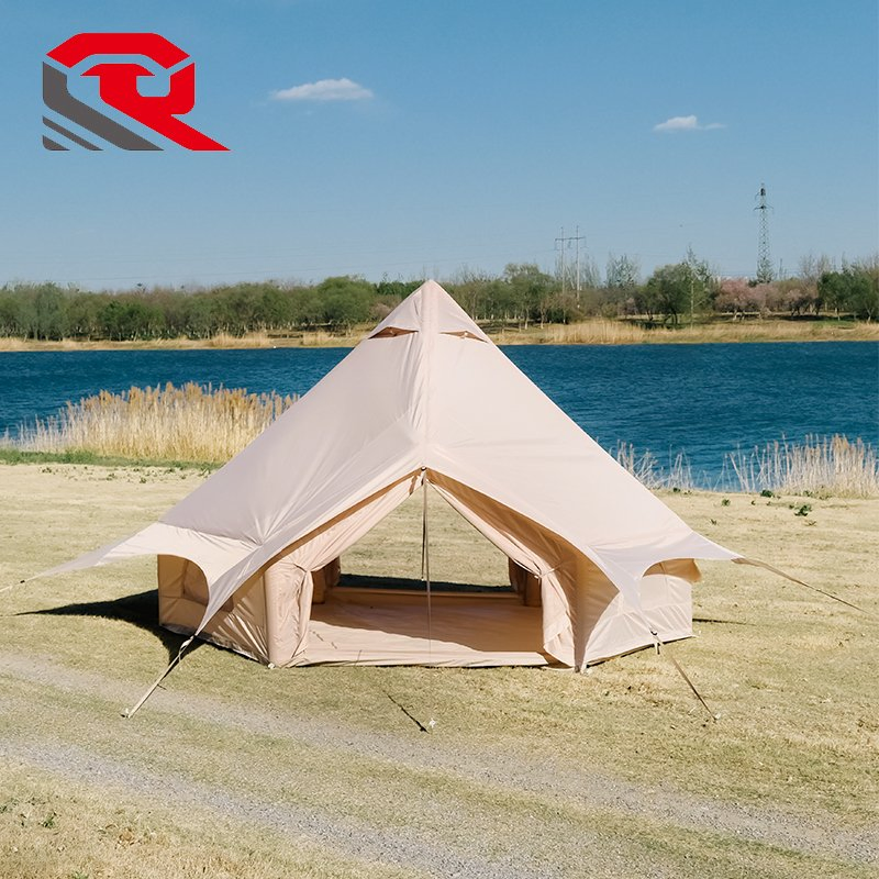Bell Tent Canvas Glamping Tent 4m 5m Waterproof Outdoor Camping Yurt Tent for Family