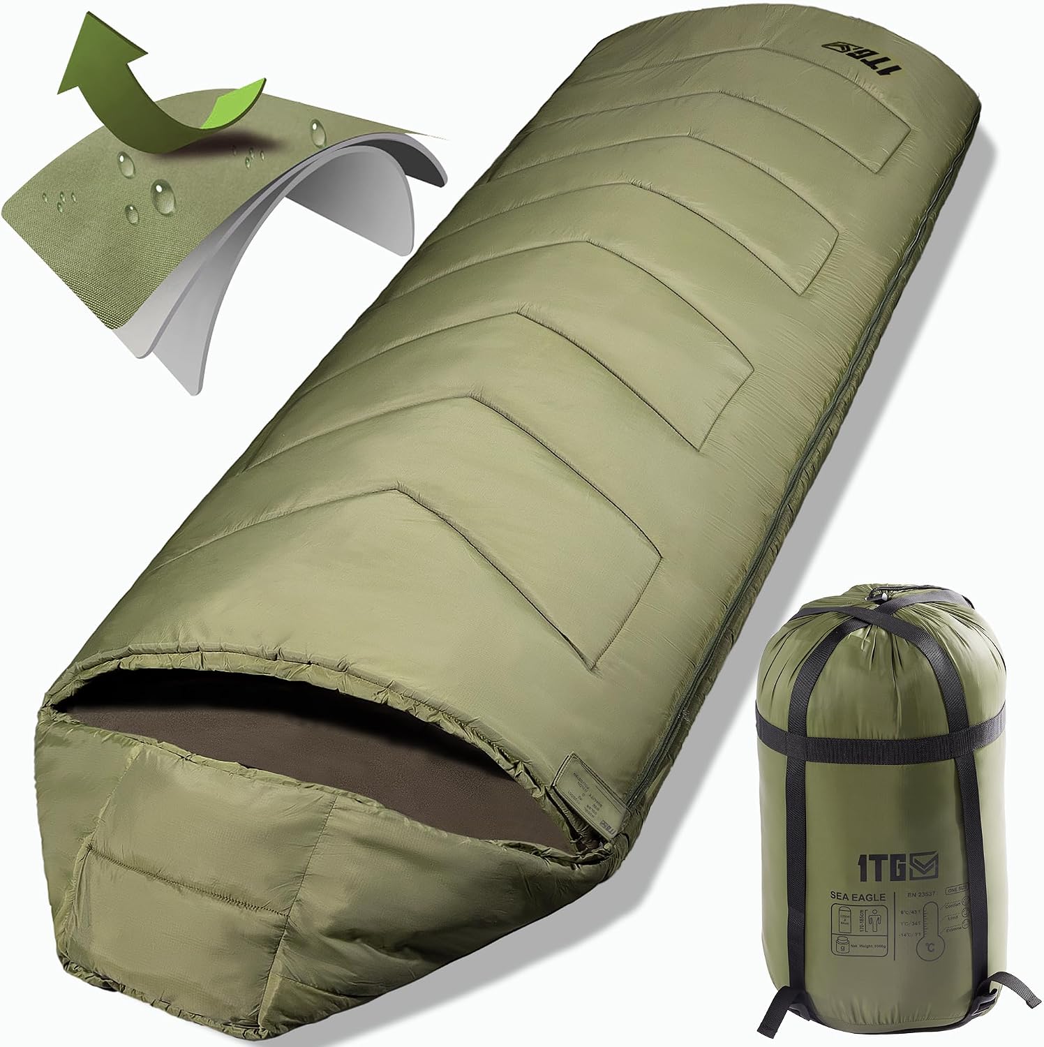 Camping Sleeping Bag Cold Weather Warm Envelope Bag for Adults Outdoor Hiking
