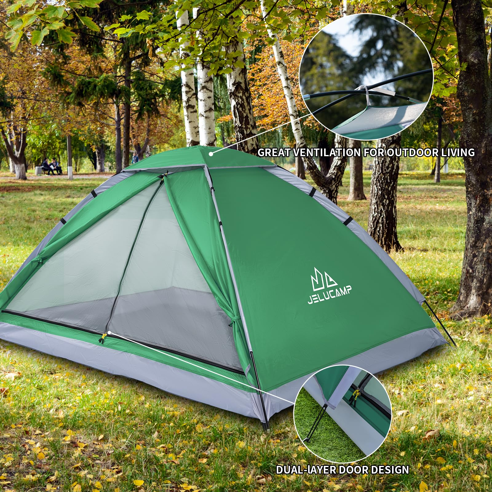 2 Person Camping Dome Tent Lightweight Waterproof Backpacking Tent for Hiking Outdoor