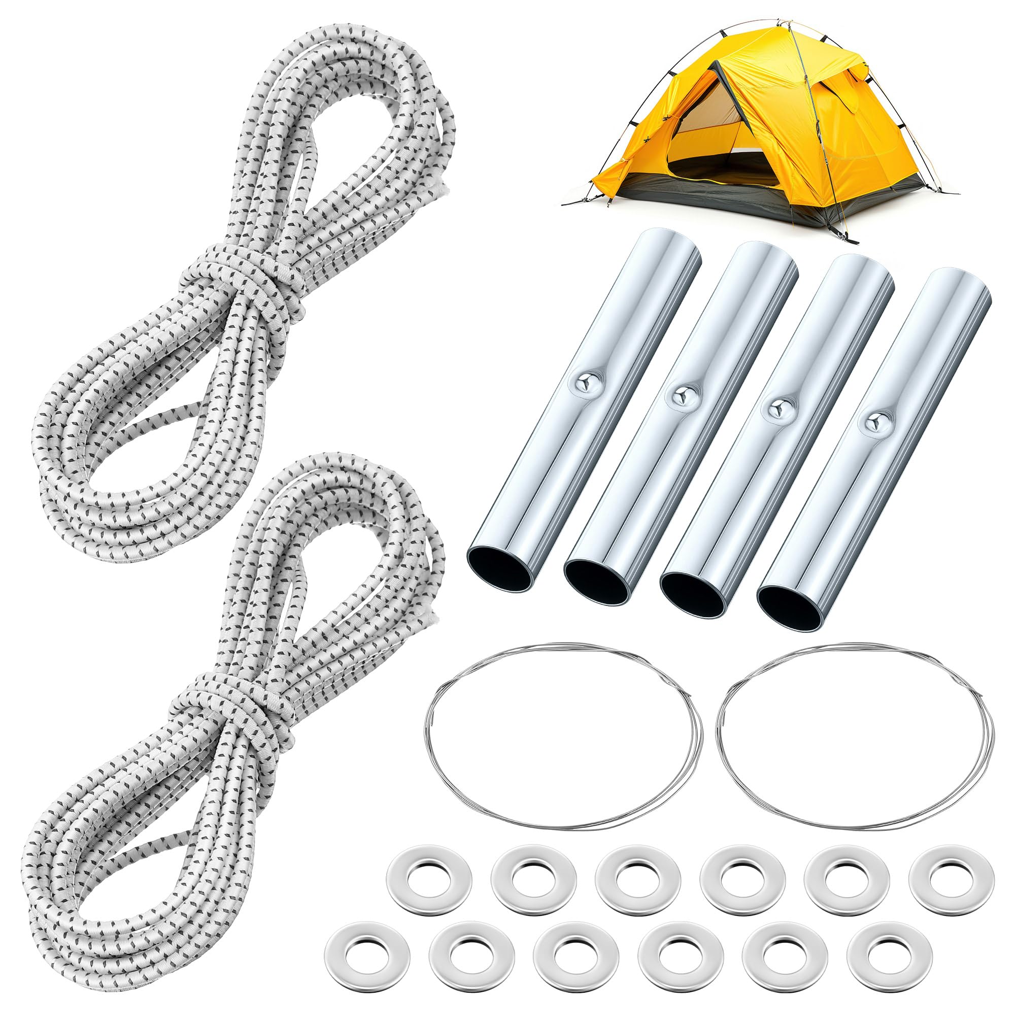 Camping Tent Accessories Kit Tent Poles Stakes Guy Lines Repair Kit for Outdoor